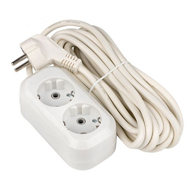 Удлинитель "Эксперт" 2 гнезда 5 метров 13А/3,0кВт с заземлением ПВС 3х1 EKF PROxima UBA16-310-2-05