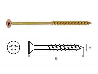 Шуруп универсальный 6.0х160 мм желтый цинк 5 кг. Starfix SMV1-45540-5