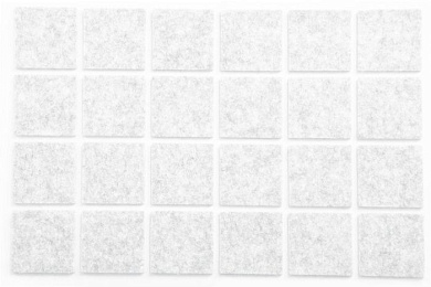 Подкладка самоприлипающая фетровая 25х25мм (1лист-36шт) белая AKS 75542