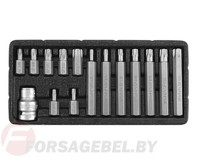Набор бит TorxTR T20-T55 10 мм L30 мм 15 пр. Yato YT-0417