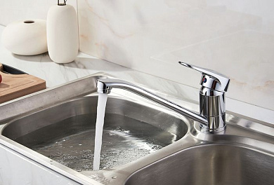 Смеситель для кухни, латунь, хром Ledeme L4904