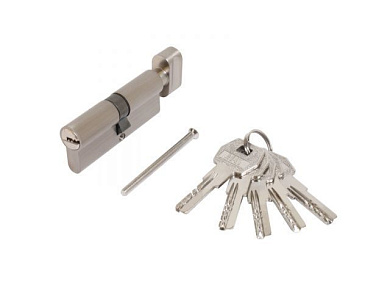 Евроцилиндр с вертушкой Стандарт MAX 80-5K SN, перф.ключ, 5 ключей, длина цилиндра 80, 35*10*35 УЗК 14797