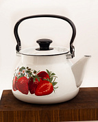 Чайник с металлической ручкой 3 л, сферический белый Керченский металлургический завод 42104-122/6-У4БЕЛ СА
