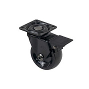 Колесо меб. ORION d50 h64 с площадкой с торм., черный AKS 122756