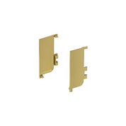 Комплект заглушек металлич. внутр. к профилю Gola, L-образных, левая+правая, матовое золото AKS 118181