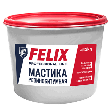 Мастика антикоррозионная резинобитумная, в п/э ведре, 2кг FELIX 411040081