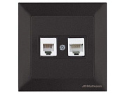 Розетка телефонная + компьютерная, RJ12+Cat5e, скрытая, черная, DARIA, Cat-3, RJ 12, 4-pin +, RJ 45, 8-pin, Mutlusan 21201390184