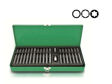 Набор бит Torx, HEX, Spline 10 мм40 пр., с адаптерами 1/2'',3/8'' Toptul GAAD4002