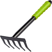 Грабли садовые Deli GS EDL580813, 310 мм, противоскользящая рукоятка, черный, зеленый