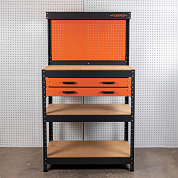 Верстак металлический 800х400х1400 мм с двумя выдвижными полками Forsage F-WT00304