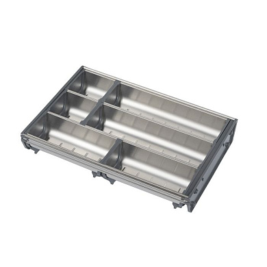 Вкладыш 30/400 шуфлядный металлический Organizer нержавеющая сталь (373*280*65) AKS 64587