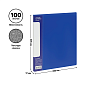 Папка-скоросшиватель А-611 "Стандарт" с карманом, пластик, синий