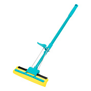 Швабра отжимная, 110 см, губка PVA 26х5,5х6 см, телескопическая рукоятка, бирюзовая, Home Palisad 93581
