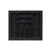 Лоток для столовых приборов 600 MARBLE 540*485, черно-золотой мрамор AKS 125451