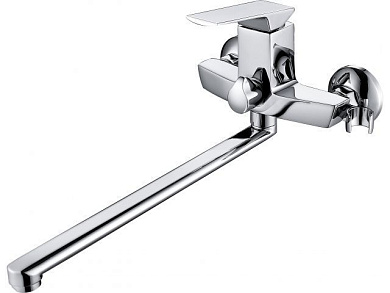 Смеситель для ванны Lt D35, серия Lily хром, на стену, длинный поворотный L-излив A-five A5-1133