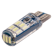Автолампа диод T10 (W5W) 12V 15 SMD без цоколя 1-конт Белая комп.2 шт габарит/стоп/салон/номе SKYWAY S08201300