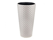 Кашпо РОТАНГ D340 мм H630 мм 9/42 л со вставкой, кремовый IDEA М3407