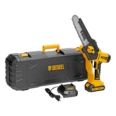 Цепная мини-пила аккумуляторная бесщет., СCS-200BL, шина 200 мм, Li-Ion, 20 В Denzel 58653