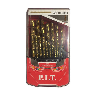 Набор сверл по металлу 1-10 мм 19 пр PIT ASET01-019A