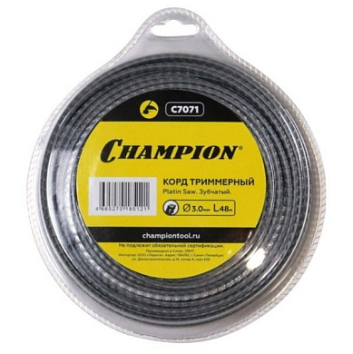 Корд для триммера, 3.0 мм*48м (зубчатый) Platin Saw Champion C7071