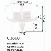 Клипса для крепления внутренней обшивки а/м БМВ, пласт., 100 шт Forsage C3668(BMW)