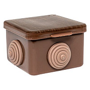 Коробка распределительная КМР-030-036 пылевлагозащитная, 4 мембранных ввода (65х65х50) тёмное дерево EKF PROxima plc-kmr2-030-036-t