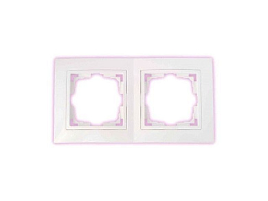 Рамка 2-местная белая, Уют, (с белой вставкой) Bylectrica ЮЛИГ.735212.280-40