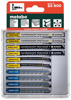Набор пилок для лобзика в ассортименте, 10 штук, METABO 623600000