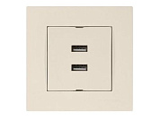 Розетка компьютерная 2хUSB, скрытая, горизонт., кремовая, RITA, 2xUSB charge, 5V-1.0A, Mutlusan 22204490102