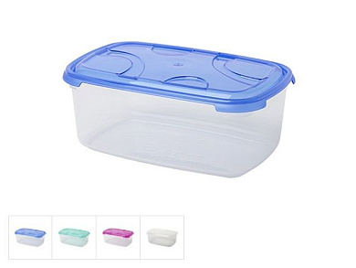 Контейнер пласт. прямоуг. 0.9 л, с крышкой, Frigo Plus, цвета в ассортименте DRINA 10345