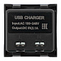 Розетка USB A+C, 2,1А, 2 гнезда, без индикатора, черная, матовая EKF E2MR2B-21USB-10-AC