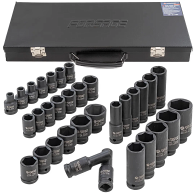 Набор глубоких и коротких ударных головок 8-32 мм 1/2'' 6-гр 33 пр Forsage F-4333-5MPB