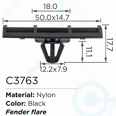Клипса для крепления внутренней обшивки а/м Форд, пласт., 100 шт Forsage C3763(Ford)