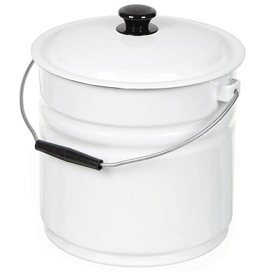 Ведро цельно/штамп. с крышкой 12л (белая) Без декора Керченский металлургический завод 41204-242-У2БД