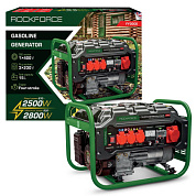Генератор бензиновый с транзисторным запуском 15 л, 830-2500Вт, 7 л.с. RockForce RF-FY3000