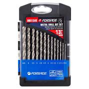 Набор сверл по металлу 13 пр., 1,5-6,5 мм Forsage F-DBS13AS
