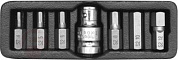 Набор бит 10 мм HEX H4-H12 L30 мм 7 пр. Yato YT-0412