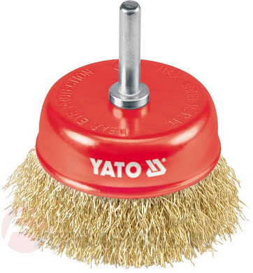 Щётка-крацовка чашечная мягкая 75 мм со стержнем Yato YT-4750