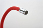 Смеситель для кухни с гибким изливом, латунь, хром + красный Ledeme L4898-1