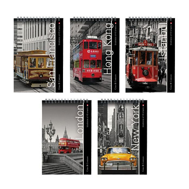 Блокнот "Города" , 40 листов , A5 , 127x202 мм , ассорти