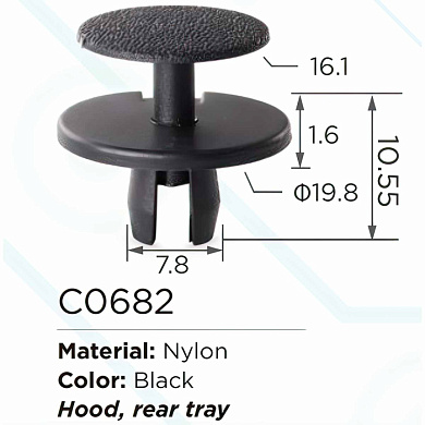 Клипса для крепления внутренней обшивки а/м БМВ пластиковая, 100 шт Forsage C0682(BMW)