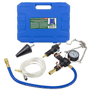 Приспособление для замены охлаждающей жидкости пневматическое, манометр с клапанами RockForce RF-6661