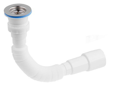 Сифон 1 1/2"х40/50 гофрированный, выпуск 64 мм, AV Engineering AVE129781