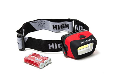 Фонарь светодиодный налобный в комплекте с батарейками, 3 световых режима RockForce RF-01X0049