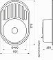 Мойка нерж. сталь, овальная одночашевая, 770*500мм, декорированная хром, универсальная (0,8мм) AKS 10992