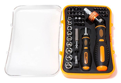 Набор отверток реверсивных многоцелевых с битодержателями и набором бит для точных работ 43 пр. BaumAuto BM-30311643