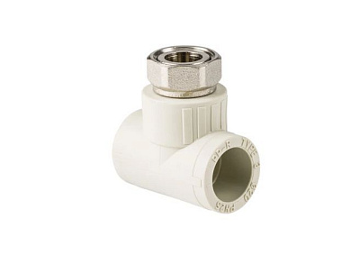 Тройник ПП с накидной гайкой, сер. 20х3/4" РосТурПласт 15836