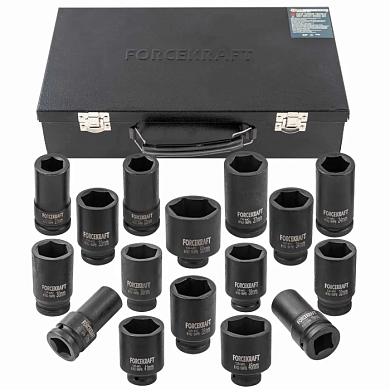 Набор глубоких ударных головок 17-50 мм 3/4'' 16 пр ForceKraft FK-6162-5MPB