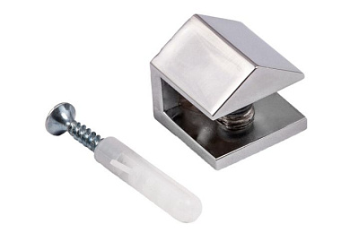 Полкодержатель для стекла мет. АК106 (6-8мм) хром AKS 64141