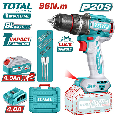 Дрель-шуруповерт ударная TOTAL TIDLI20968